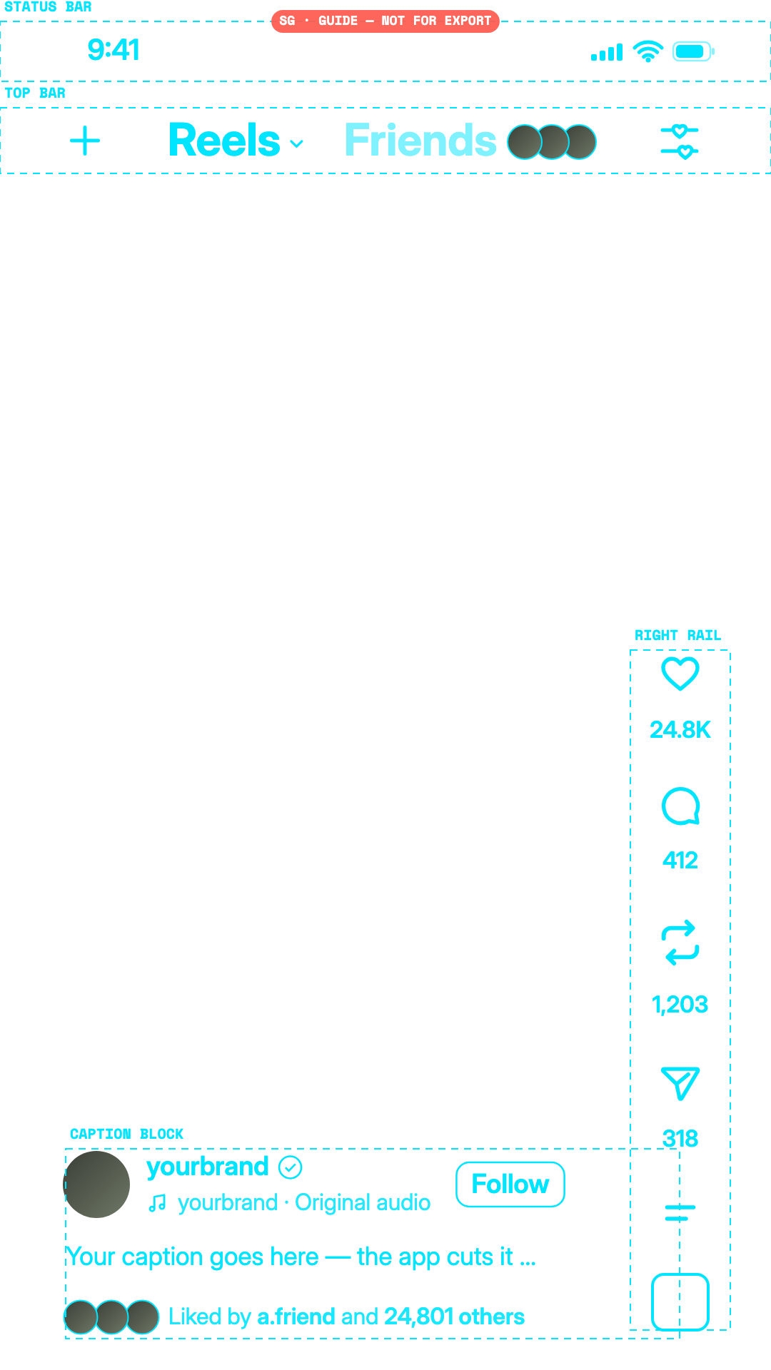 Sample Reels wireframe overlay